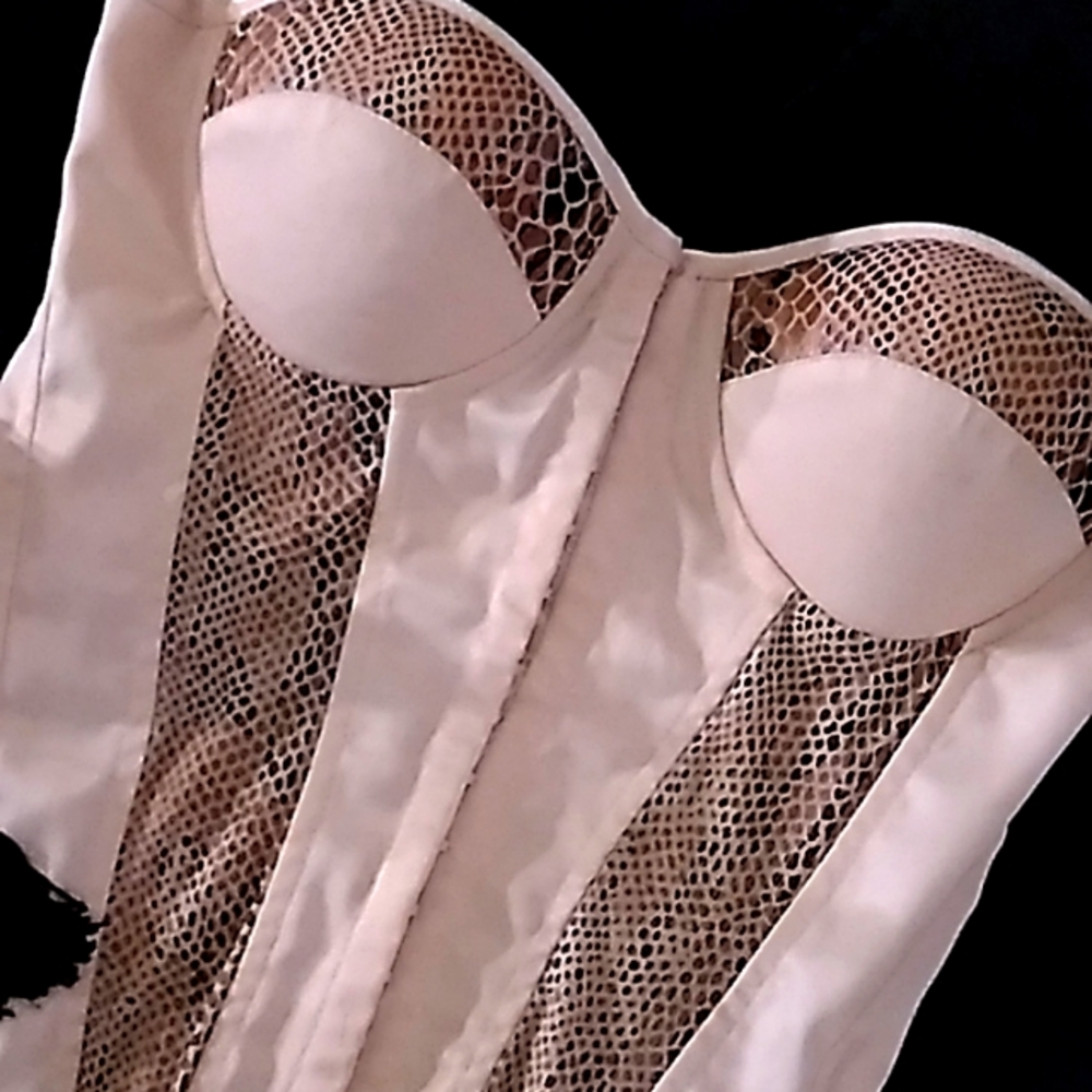 Beige snake skin corset